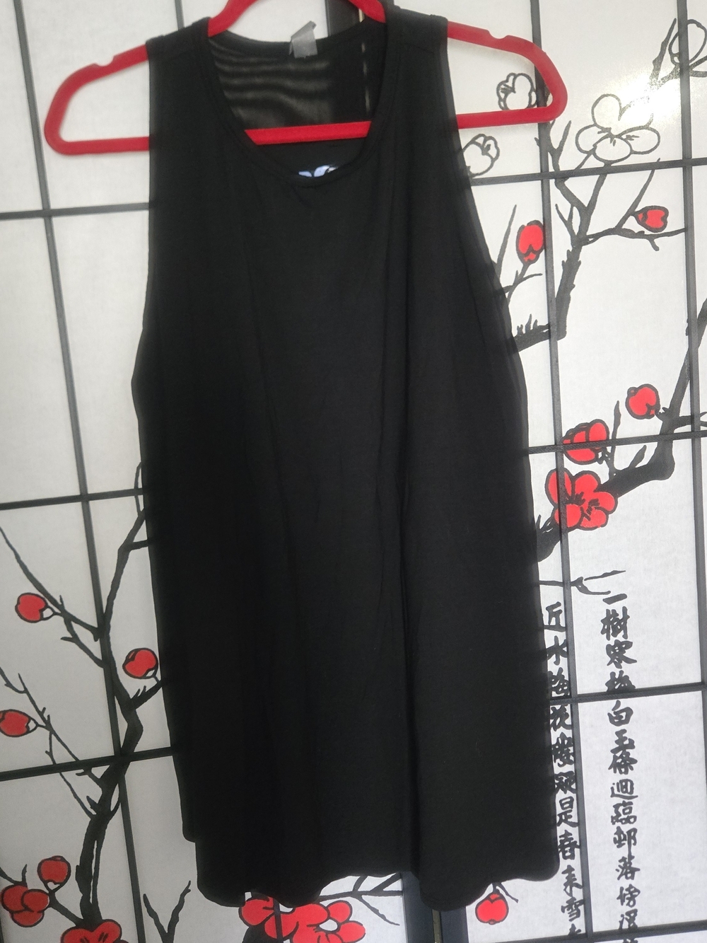 Shebird Classic Black Sleeveless Tunic Top W/ Built In Bra